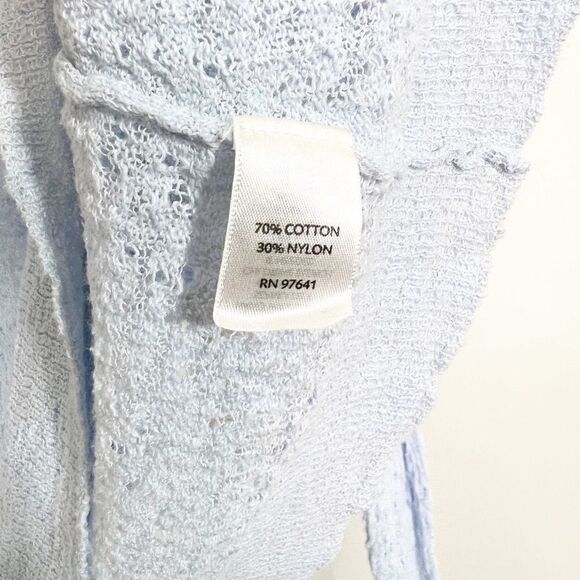 J.jill Women Blue Open-Knit Tunic Scoop Neck Top Cotton Breathable Size Medium - Picture 5 of 9